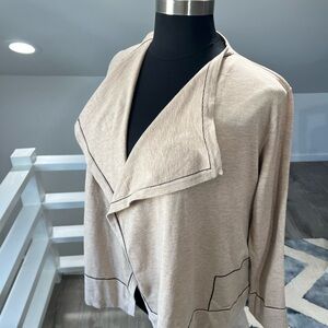 Calvin Klein Tan cardigan knit with black detail